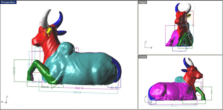 The birth of a 12-ft tall metal bull